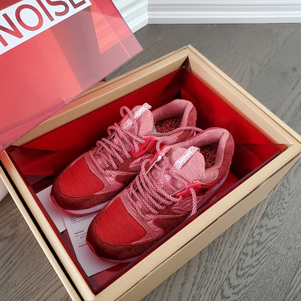 Saucony Red and White Grid 9000 Sneakers